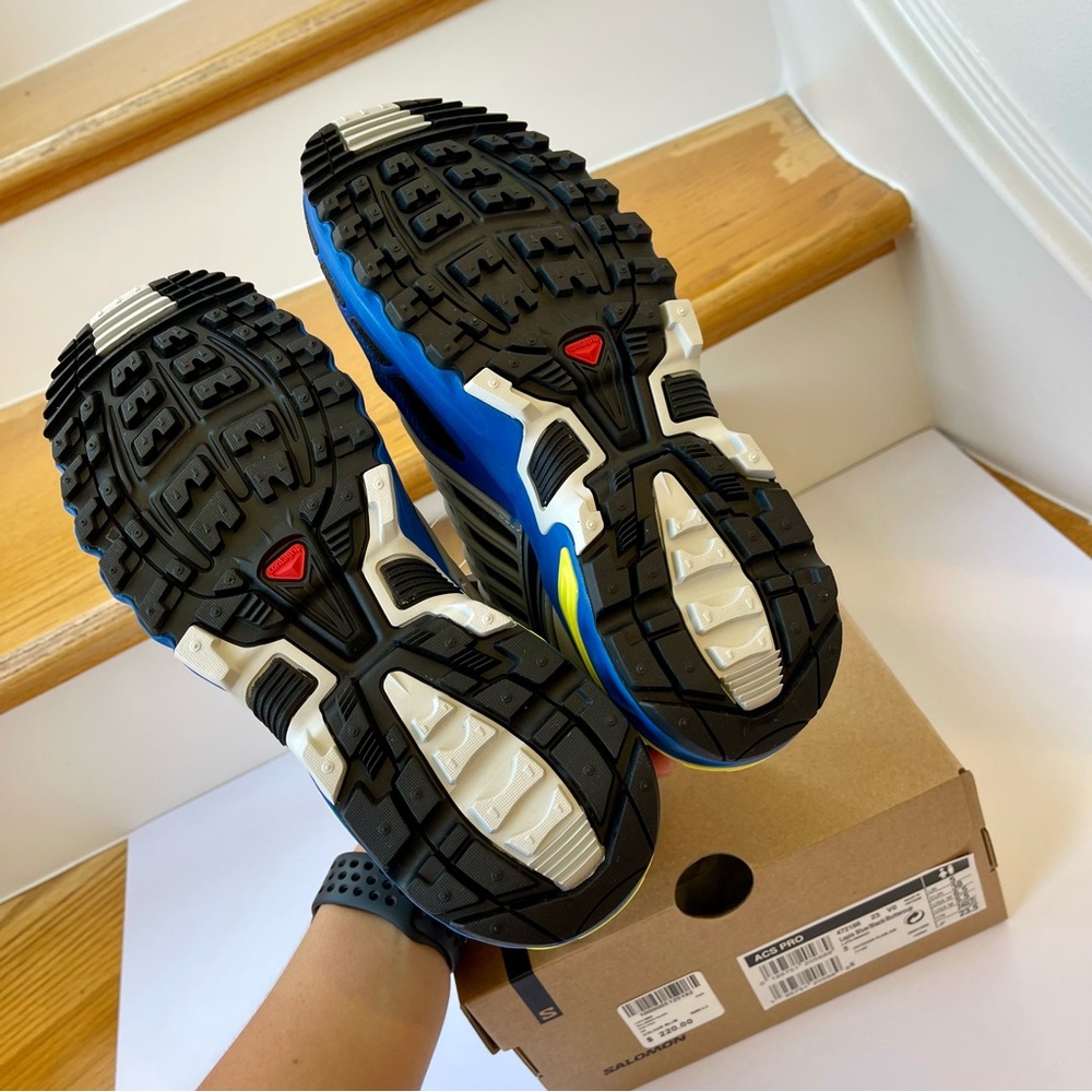 NWT Salomon ACS Pro Unisex Hiking Sport style Shoes in Lapis Blue / Buttercup - Picture 14 of 16